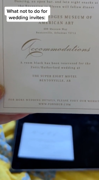 Blushing bride @Squidward.Tentacles' X-rated mistake on wedding invite