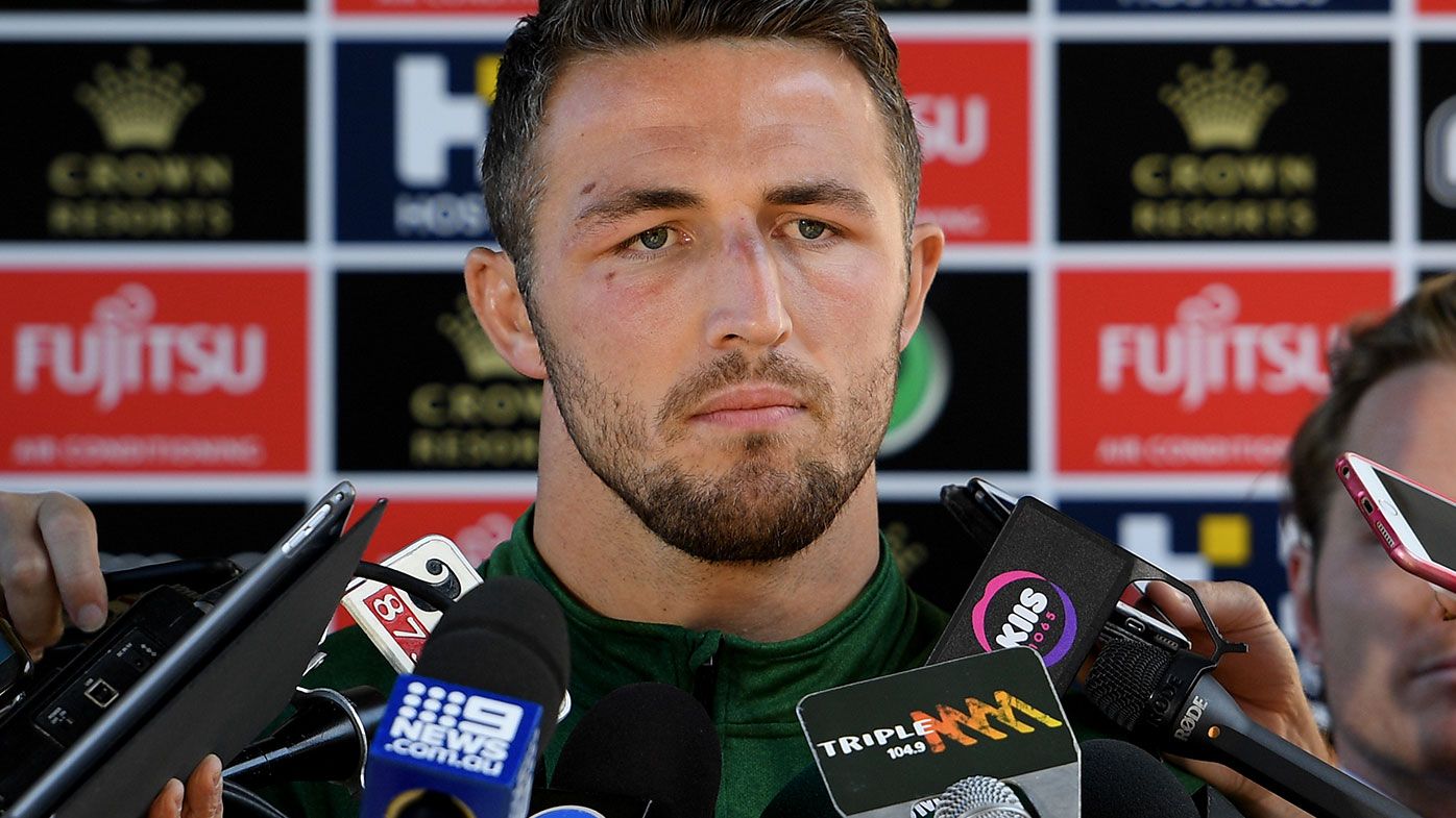 Sam Burgess fronts the media following the sexting scandal