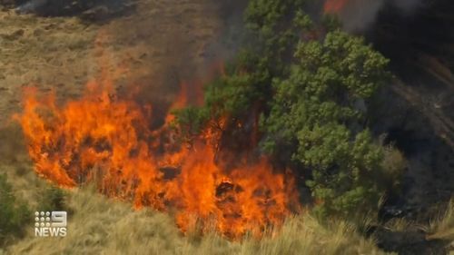Residents are furious after a council worker in Melbourne's west sparked a large ﻿grass fire behind homes this morning.