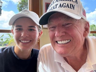 Kai Trump with her grandfather US President Donald Trump.