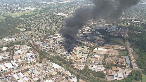 The fire at the recycling facility on Christie Street in St Marys in Sydney's west broke out ﻿just before 3pm. 