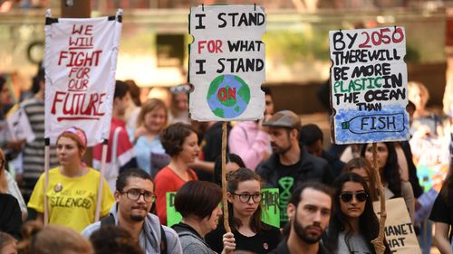 Protesters during May's climate march.