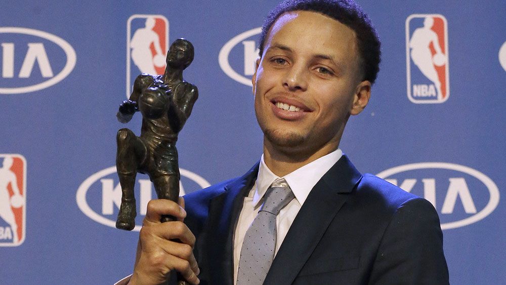 Steph Curry was named NBA MVP for the second successive season. (AAP)