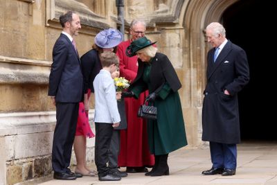 Charles and Camilla depart church
