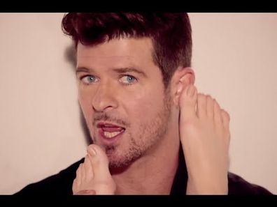 Robin Thicke in Blurred Lines music video.