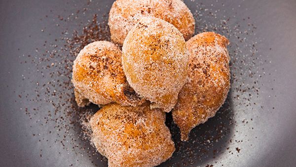 Justine Schofield's sfinci Sicilian doughnuts stuffed with coffee ricotta