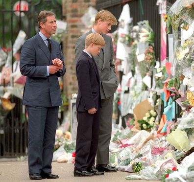 William and Harry floral tributes Diana 1997