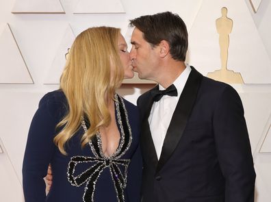 Amy Schumer and Chris Fischer attend the 94th Annual Academy Awards at Hollywood and Highland on March 27, 2022 in Hollywood, California. (Photo by Mike Coppola/Getty Images)