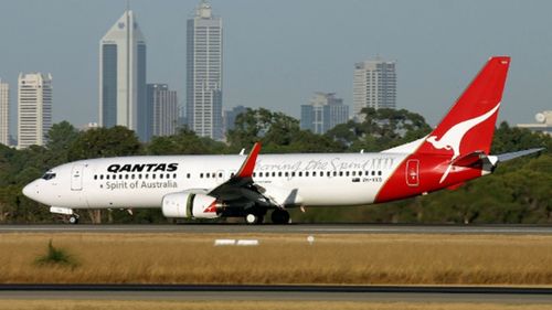 A Qantas 737 jet at Perth Airport. (Supplied).