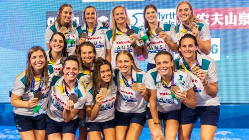 The Australian women's waterpolo team were celebrating their bronze medal win in South Korea when a nightclub platform collapsed.