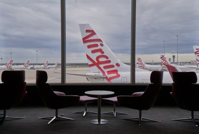 Virgin Australia Melbourne lounge runway view