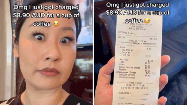 Woman reveals she was charged a staggering amount for her morning latte in Sydney