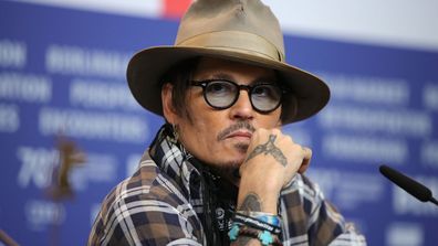 Johnny Depp attends the "Minamata" press conference during the 70th Berlinale International Film Festival Berlin at Grand Hyatt Hotel on February 21, 2020 in Berlin, Germany