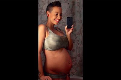 Pregnancy certainly didn't make Amber Rose shy, who frequently posted nude pregnancy snaps on her twitter, as well as the odd underwear-clad pose as seen here.<br/><br/>Image: Twitter @darealamberrose