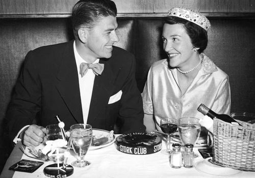 Ronald and Nancy Reagan on their honeymoon in 1952. (Getty)