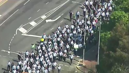 Hundreds of prison officers walked of the job today in protest of the privatisation of Adelaide Remand Centre.