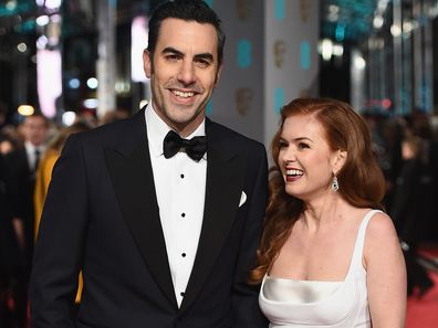 Sacha Baron Cohen and Isla Fisher attends the EE British Academy Film Awards at the Royal Opera House on February 14, 2016 in London, England.