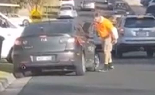 He eventually limps away from the vehicle, appearing to be in serious pain. Picture: 9NEWS