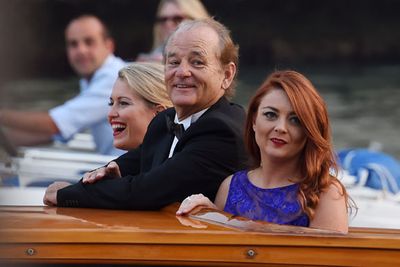 Bill Murray was front row for all the fun, waving at fans lined up at the Grand Canal.