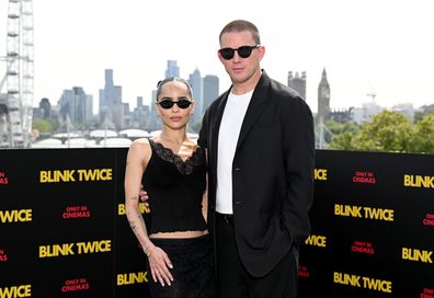 LONDON, ENGLAND - AUGUST 18: (L-R) Zoe Kravitz and Channing Tatum attend the photocall of "Blink Twice" at IET London on August 18, 2024 in London, England. (Photo by Jeff Spicer/Getty Images for Warner Bros. Pictures)