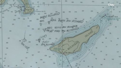 USGS Research Vessel KIYI was the first boat to arrive at the scene at 10pm (local time). 