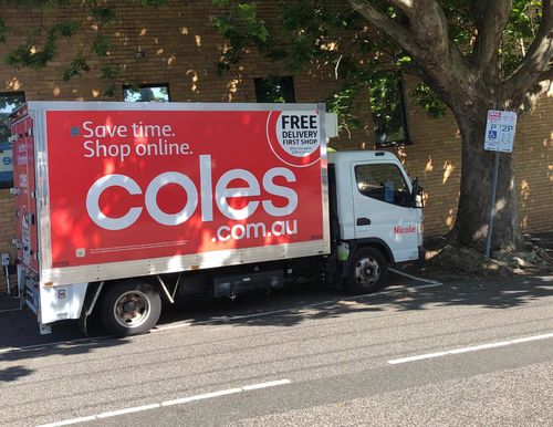 A Coles delivery truck has sparked outrage after it was photographed parked in a disabled parking spot. 