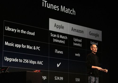 Steve Jobs, CEO of Apple Inc. talks to media during the unveiling of the new iCloud, Mac operating system Lion and iOS5, during the World Wide Developers Conference in San Francisco California, June 6, 2011