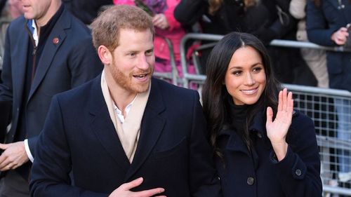 Prince Harry and Meghan Markle in Nottingham. (AAP)
