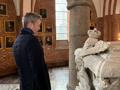 King Frederik X at Roskilde Cathedral in Denmark.