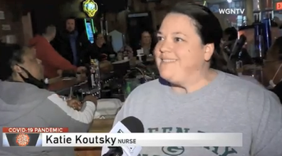Koursky was at her sister's bar in Wisconsin.