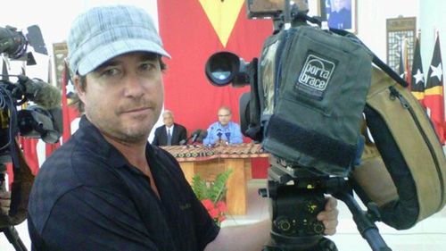 Nine cameraman Graham Morrison as Jose Ramos Horta concedes the election.