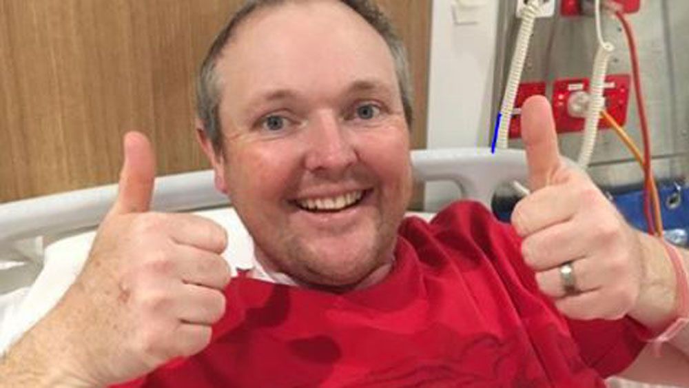 Australian golfer Jarrod Lyle speaks after having been diagnosed with cancer for a third time
