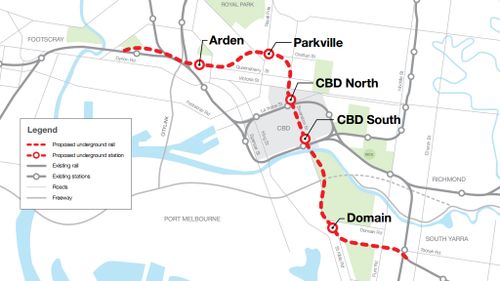 Five new train stations are planned for the Melbourne Metro Rail Tunnel project. (Public Transport Victoria)