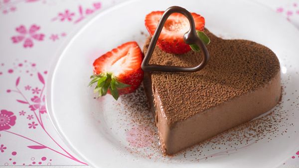 Chocolate heart panna cotta