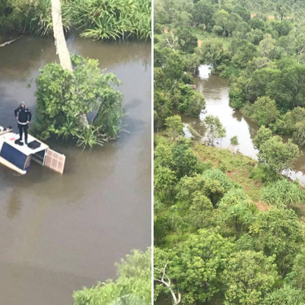 NT cop rescued from roof of car after being swept away by floodwaters