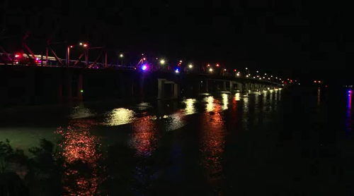 A search is underway after a car crashed off a bridge in Brooklyn, north of Sydney last night. 