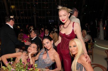 Emily Ratajkowski, Lily James, Gigi Hadid and Donatella Versace attend The 2022 Met Gala Celebrating &quot;In America: An Anthology of Fashion&quot; at The Metropolitan Museum of Art on May 02, 2022 in New York City.