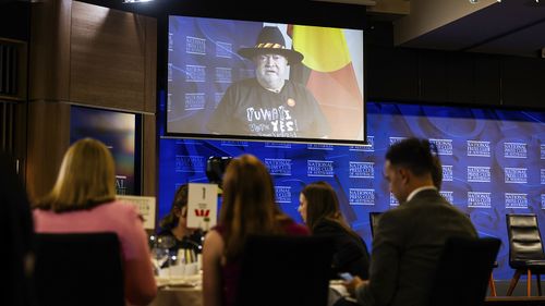 Labor Senator Patrick Dodson spoke to the National Press Club from Broome. The Indigenous leader has been undergoing cancer treatment.