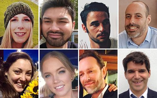 The victims of the London Bridge terrorist attack: (top row from left to right) Christine Archibald, James McMullan, Alexandre Pigeard, Sebastien Belanger, (bottom row left to right) Kirsty Boden, Sara Zelenak, Xavier Thomas and Ignacio Echeverria. (Supplied)