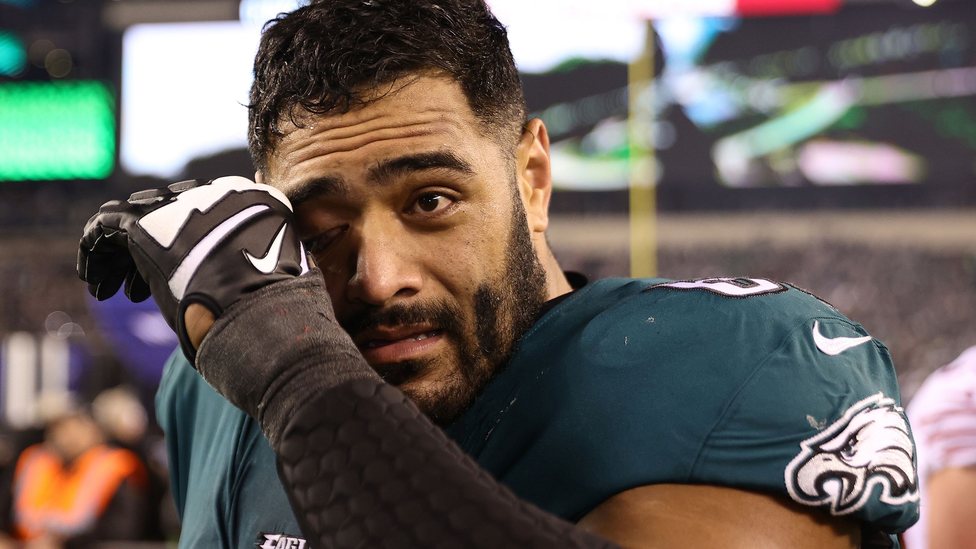 Jordan Mailata of the Philadelphia Eagles after defeating the San Francisco 49ers.