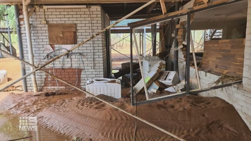 Damage to Fitzroy Crossing in Western Australia's Kimberley after floods.