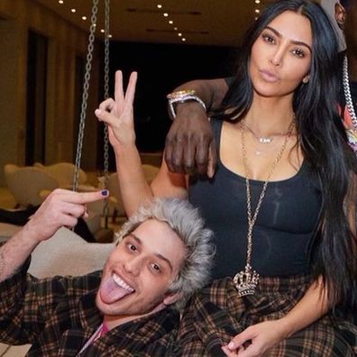 Rapper Flavor Flav with Pete Davidson, Kim Kardashian and Kylie Jenner.