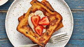 French toast with macerated strawberries