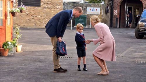 Prince George meets the Head of Lower School at Thomas's Battersea.(Kensington Palace)