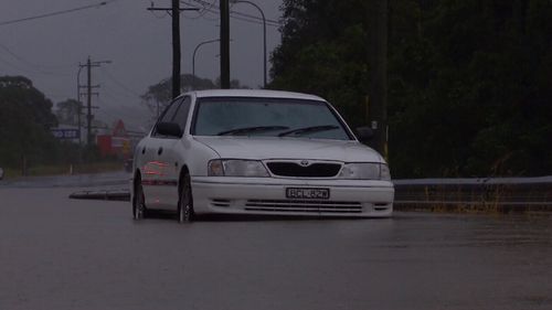 Heavy downpours yesterday of up to 200mm in areas saw roads covered in water and flash flooding spark quickly. Picture: 9NEWS.