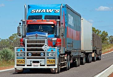 What is the maximum permitted length of a road train on Australian public roads?
