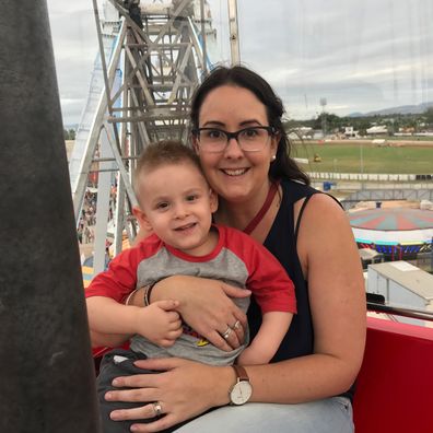 Prue Meier with her son Chase before her fell ill.