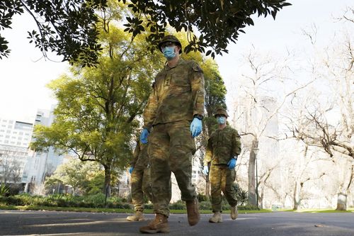 The ADF had a strong presence on Melbourne streets this morning 