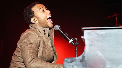 John Legend performs on stage during day three of the Bluesfest Music Festival at Tyagarah Tea Tree Farm on April 23, 2011 in Byron Bay, Australia.