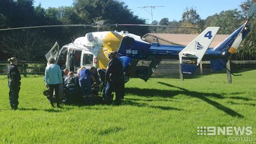 CareFlight landed at the property in the Western Hills District of Sydney. (9NEWS)